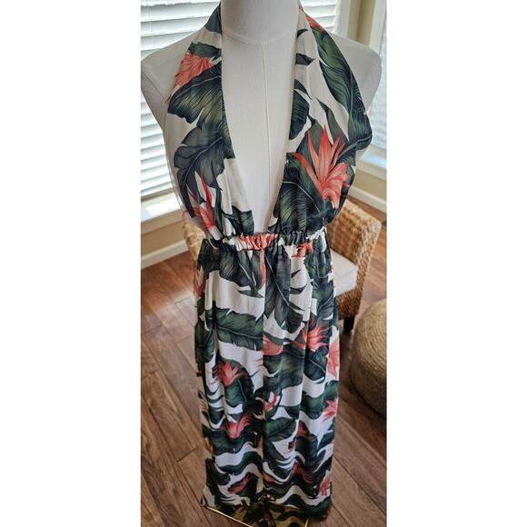 Show Me Your Mumu Luna Halter Dress Size M Tropical Beach Maxi - Picture 3 of 15